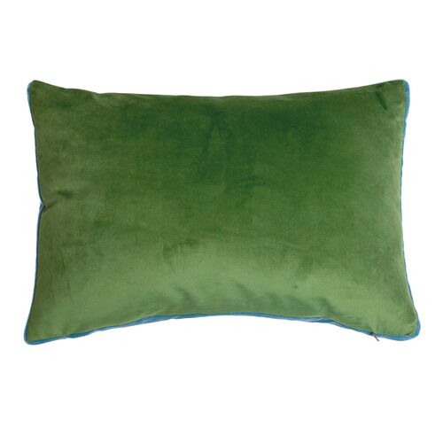 Eloise 14x20 Floor Pillow, Lima/Light Blue Velvet
