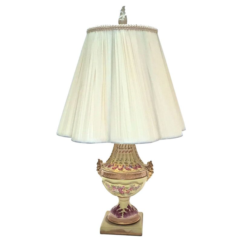 Antique Floral Urn Lamp