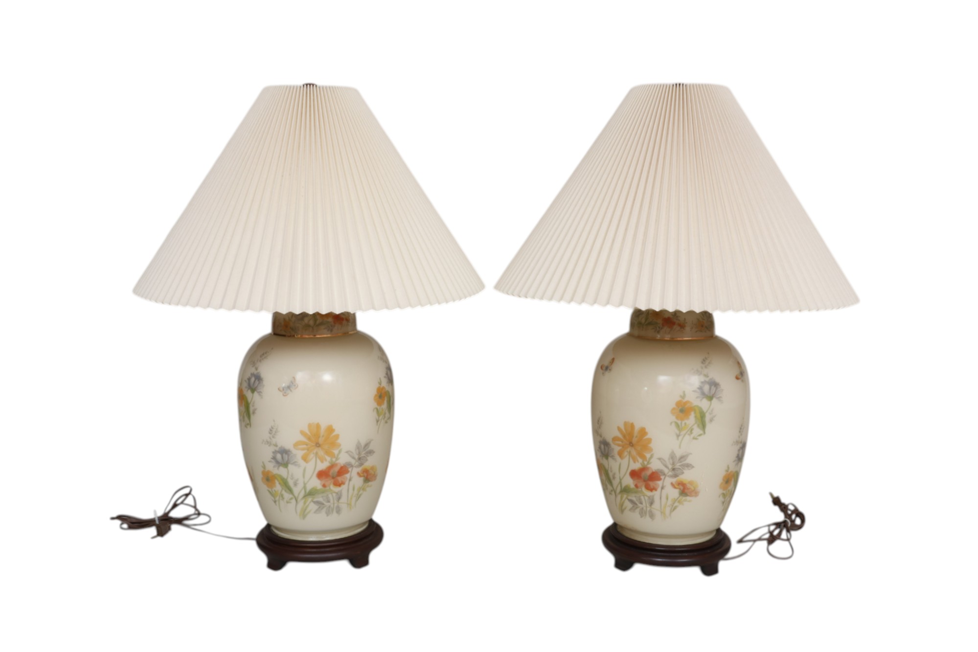 Chinoiserie Glass Table Lamps, a Pair~P77741194