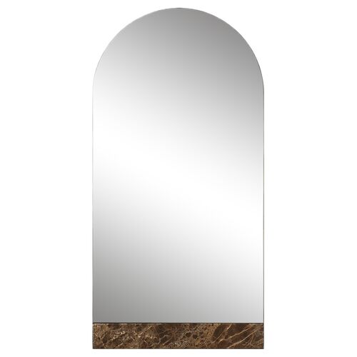 Felicia Arch Wall Mirror, Bronze/Marble