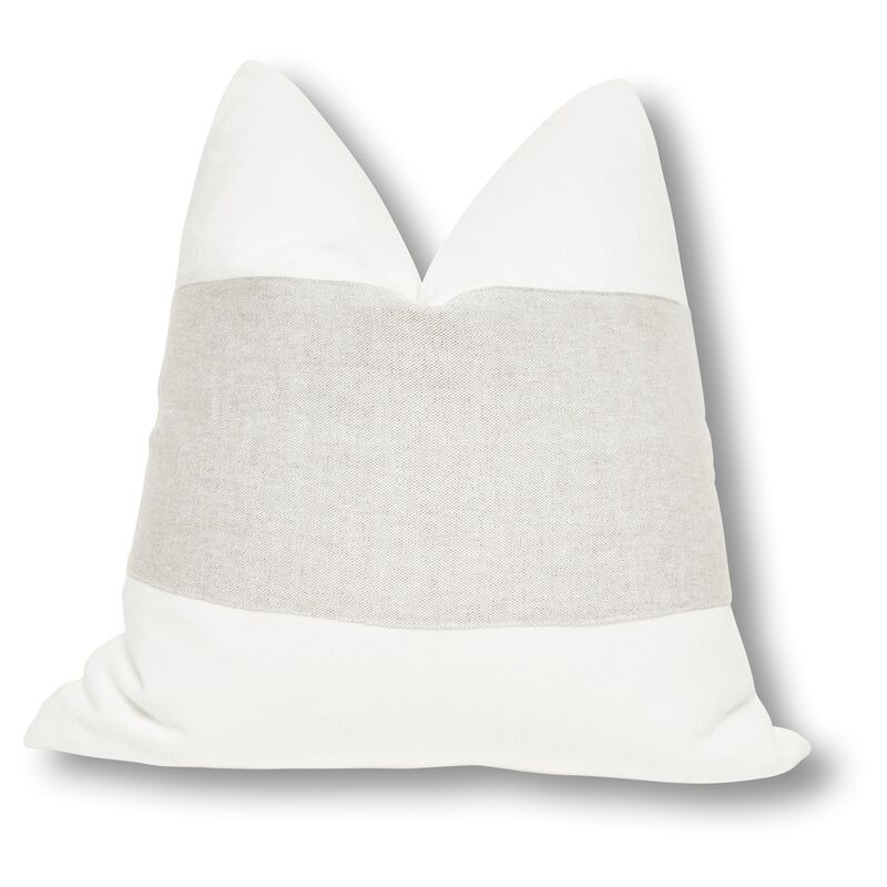 Malca 24x24 Pillow, Blanc Linen