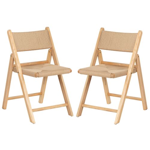 S/2 Giada Folding Dining Chairs, Natural