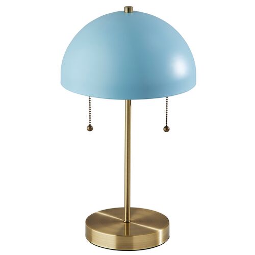 Finn Table Lamp, Antique Brass/Blue~P77620323