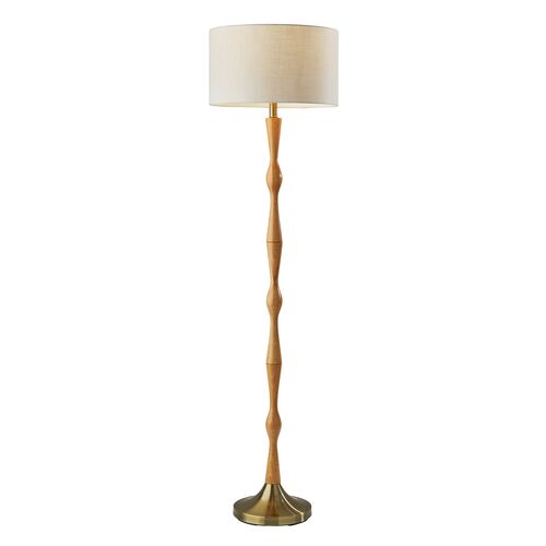 Thane Floor Lamp, Natural/Brass~P77620334