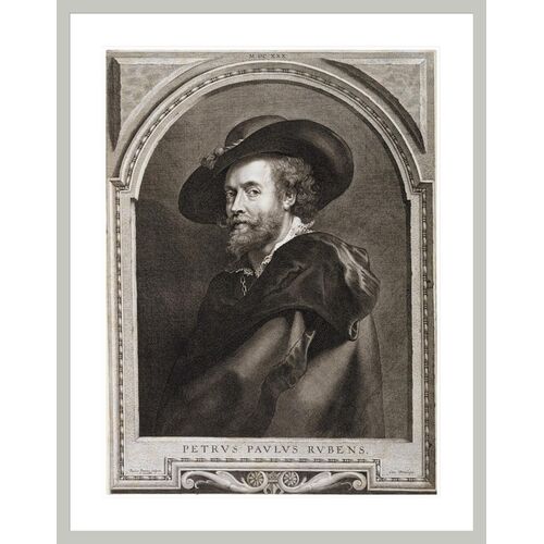 Portrait of Peter Paul Rubens by Paulus Pontius Framed Print