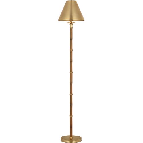 Dalfern 53" Cordless Reading Floor Lamp, Waxed Bamboo/Natural Brass Dalfern 53" Cordless Reading Floor Lamp, Waxed Bamboo/Natural Brass