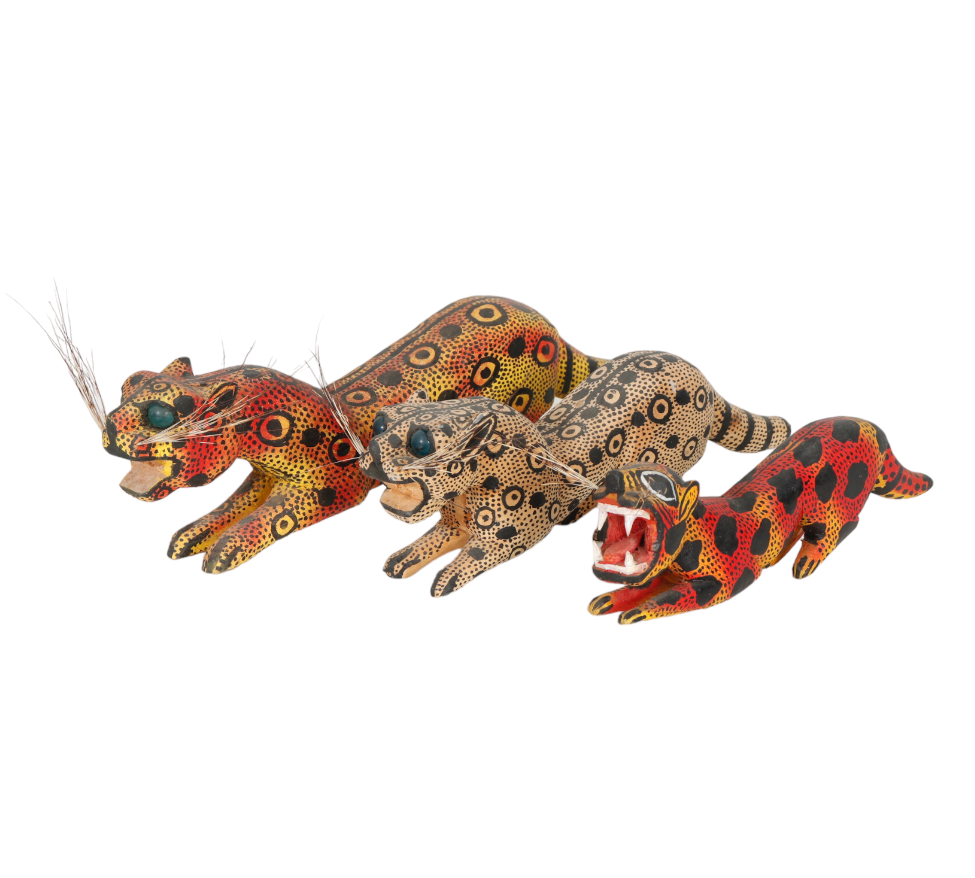 Carved Big Cat Figures - Set of 3~P77682513
