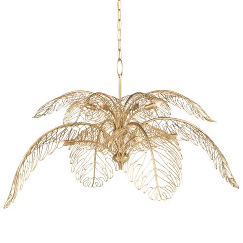Taormina Leaf Iron Chandelier, Brass