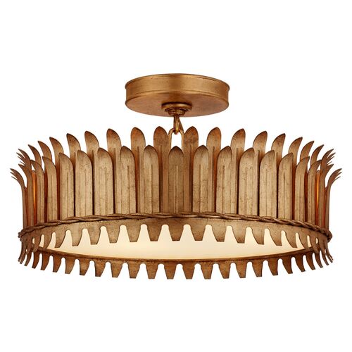 Leslie Semi-Flush Mount, Gilded Iron