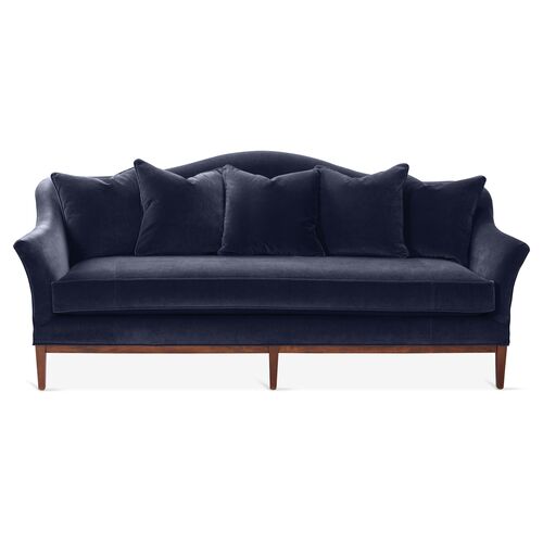Navy Blue Velvet Couch