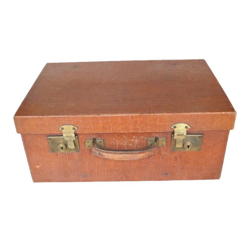 French Faux Alligator Leather Suitcase