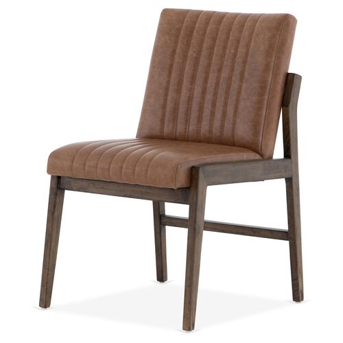 Ava Side Chair, Chestnut Leather~P77575366