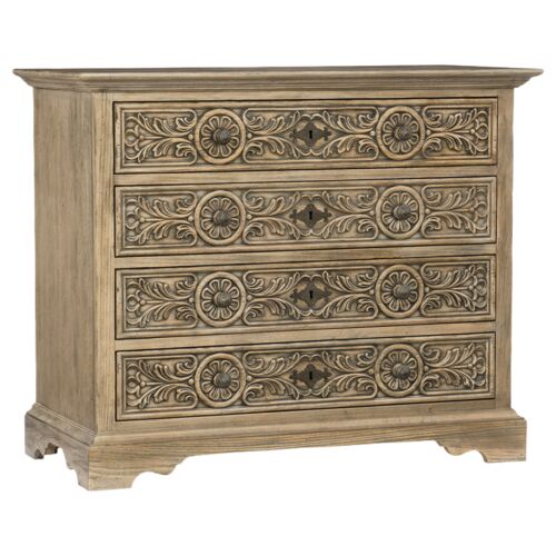 Floresville 4-Drawer Bachelors Chest, White Oak