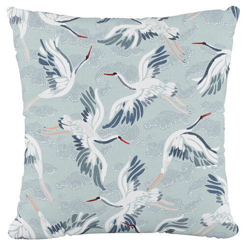 Cranes Pillow, Seafoam~P77558435