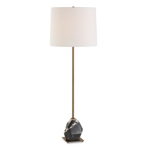 Delfina Marble Buffet Lamp, Black/Brass