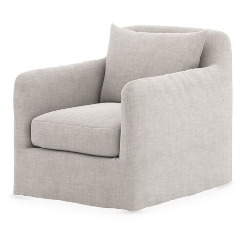 Bates Outdoor Slipcover Swivel Chair, Stone Gray~P77593051