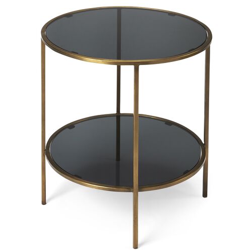 Cavali Side Table, Antiqued Gold~P64376776