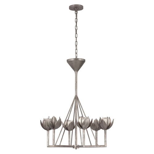 Alberto Small Single-Tier Chandelier, Burnished Silver Leaf~P77579894