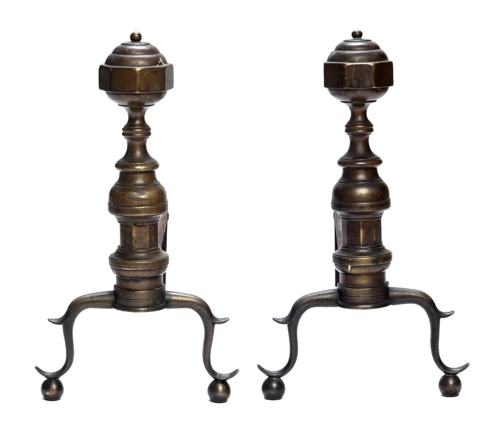 Mission Brass/Bronze & Iron Andirons~P77672469