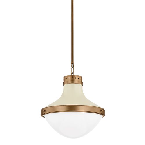 Maxton Pendant, Patina Brass/Soft Sand
