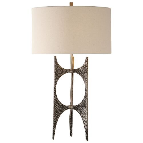 Damian Iron Table Lamp, Bronze/Gold