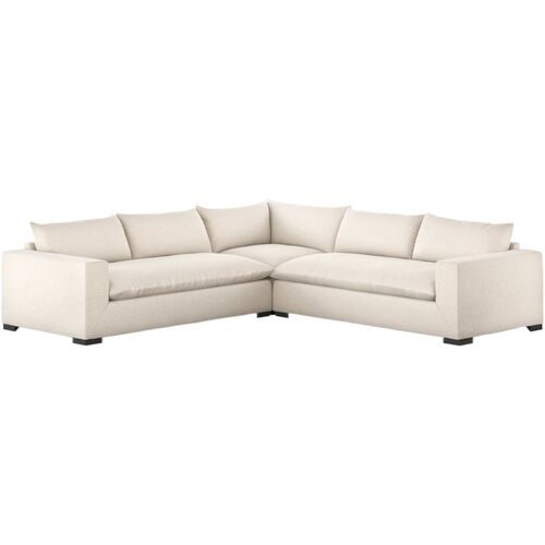 Romeo 3-Piece Sectional, Ashby Oatmeal/Espresso Romeo 3-Piece Sectional, Ashby Oatmeal/Espresso