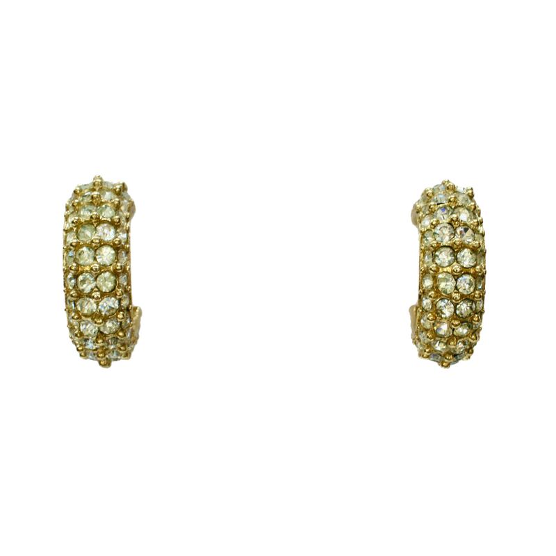 1980s Givenchy Crystal & Gold Earrings