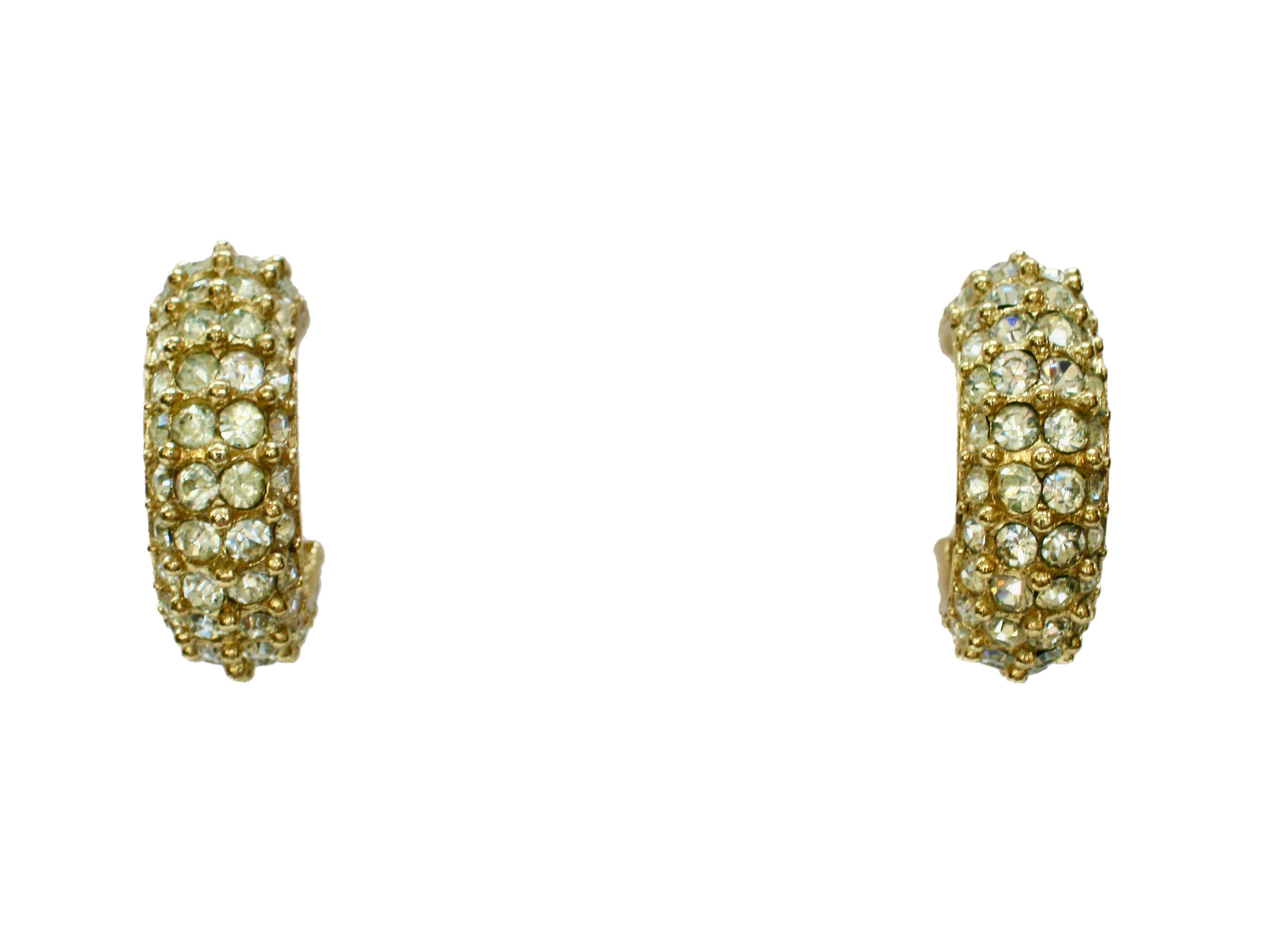 1980s  Givenchy Crystal & Gold Earrings~P77611433