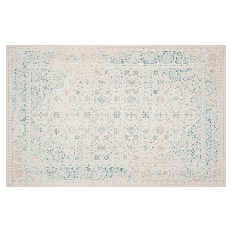 Nadette Rug, Turquoise/Ivory
