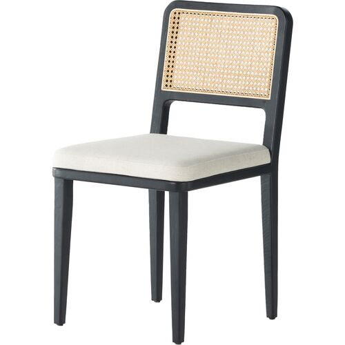 Michaela Cane Dining Chair, Brushed Ebony/Flax Performance~P111118928