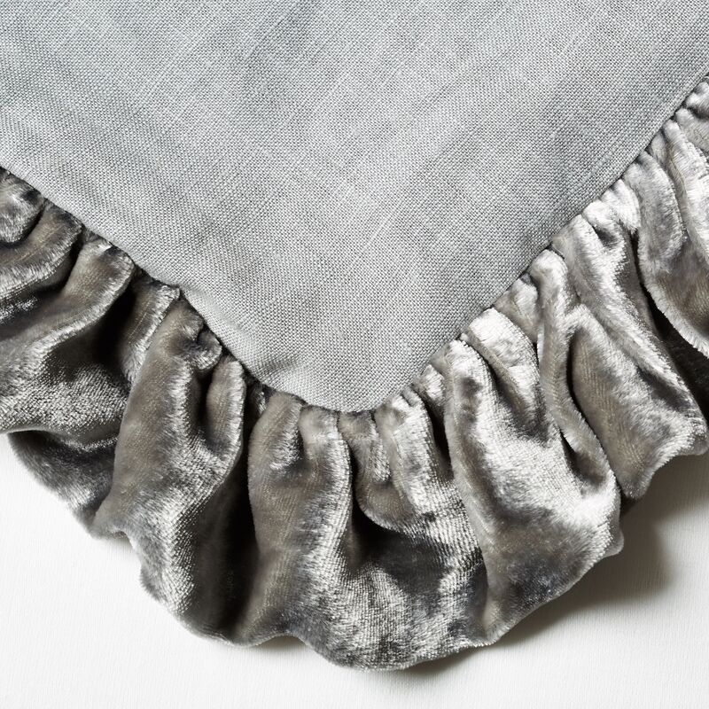 Linen Salvage Et Cie Velvet Ruffle Duvet, Gray One Kings Lane