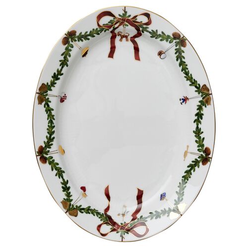 Star Fluted Oval Platter, Large~P44389468