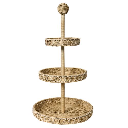 Provence Rattan 3-Tier Shelving Unit, Whitewash Provence Rattan 3-Tier Shelving Unit, Whitewash