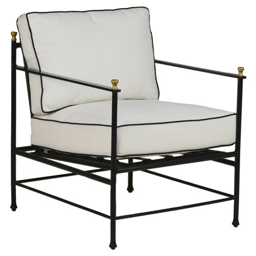 Frances Lounge Chair, White/Black Welt~P77324622