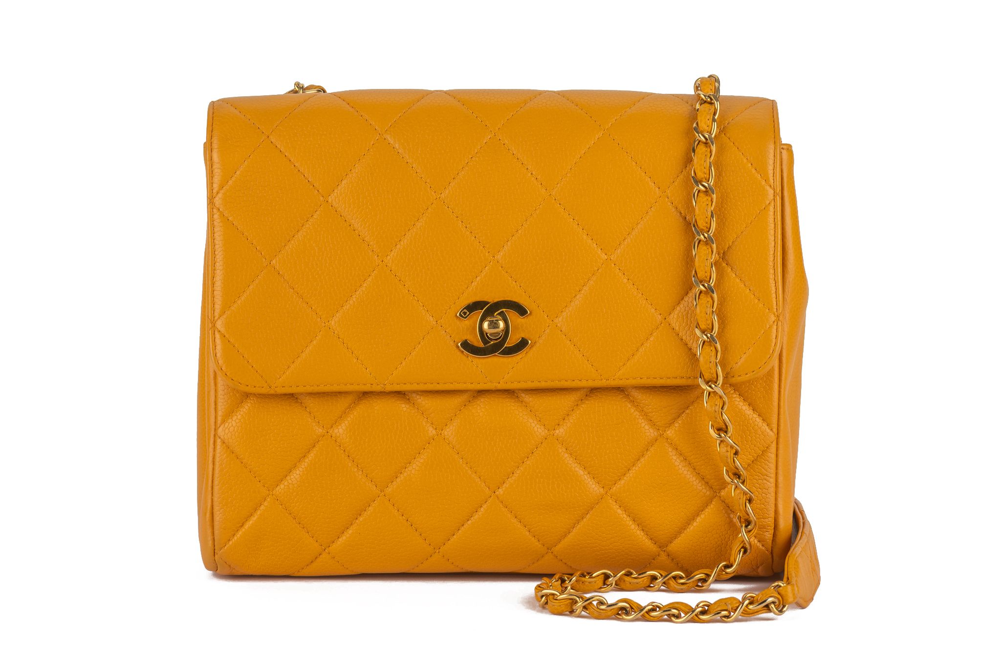 Chanel Turn-Lock Chain Bag Mustard~P77698236