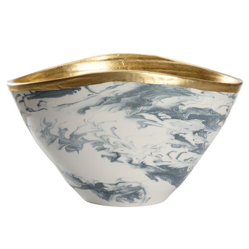 Grigio Ceramic Bowl, Gray/White Grigio Ceramic Bowl, Gray/White