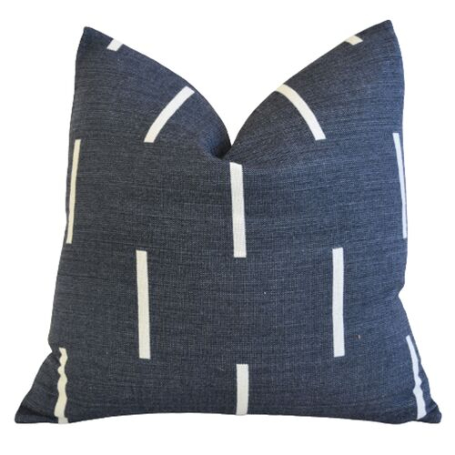 Navy Cotton-Blend Nautical Coast Pillow~P77668525