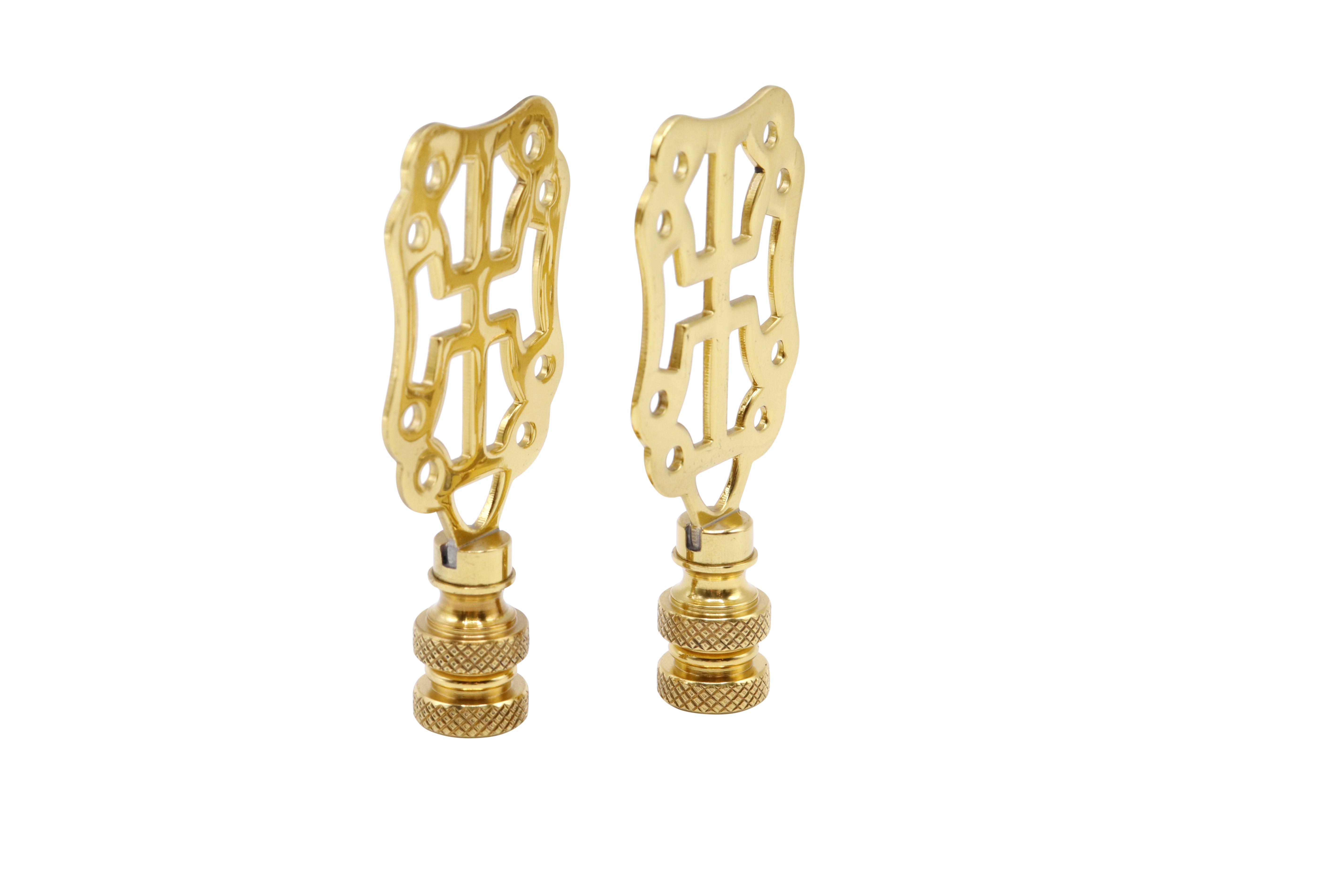 Chinoiserie Brass Lamp Finials - a Pair~P77670560