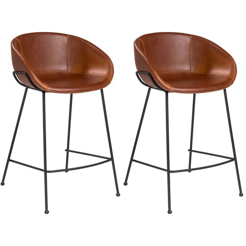 Dark Brown Leather Counter Stools
