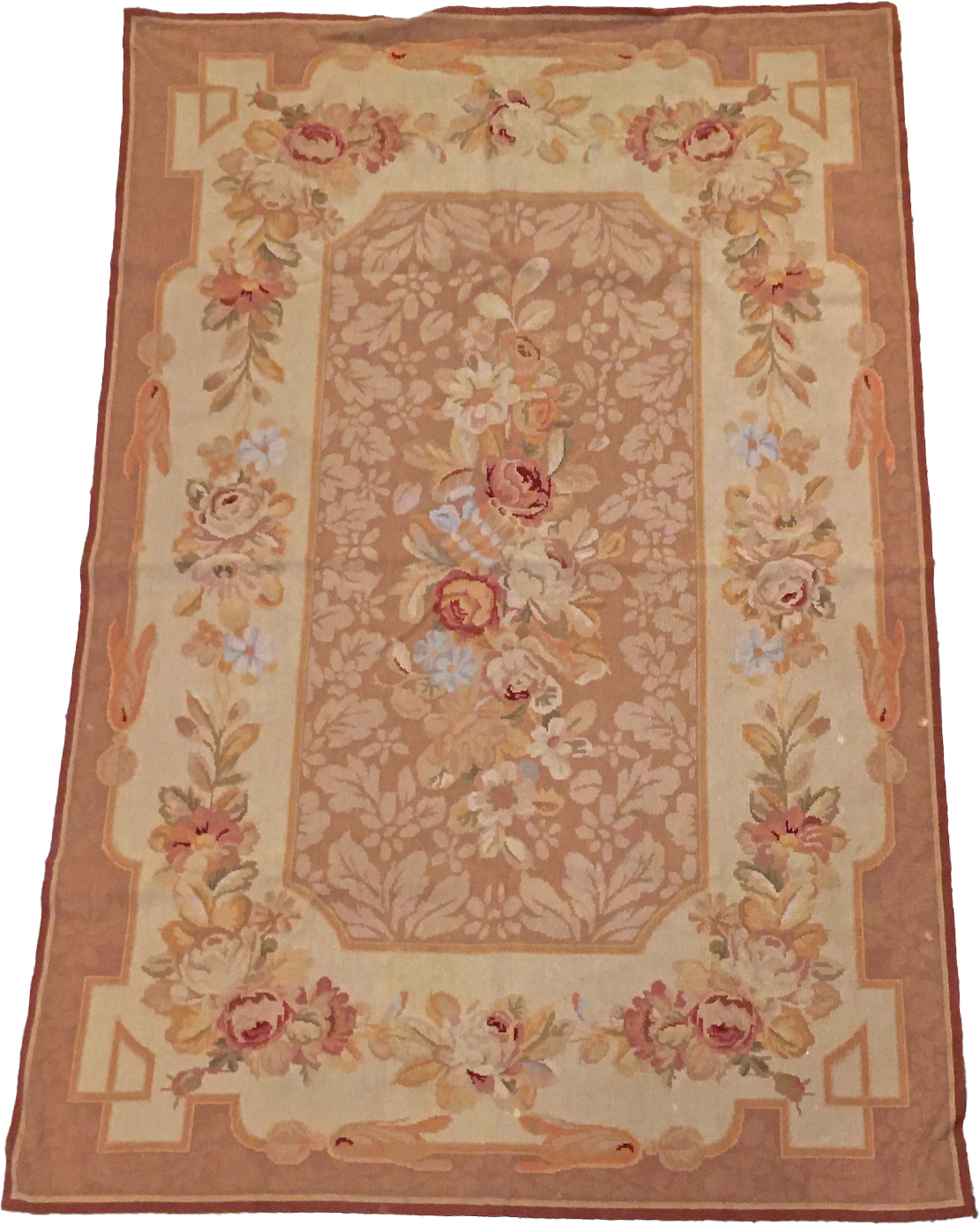 47"x 68" Floral Aubusson/Needlepoint Rug~P77662892