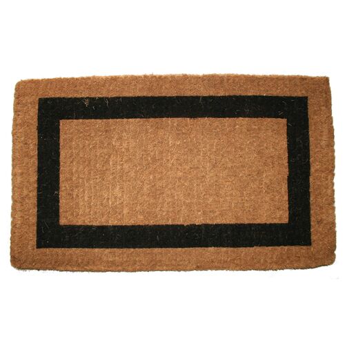 Single Border Doormat, Brown