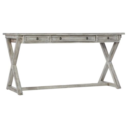 Melange Dixon 3-Drawer Writing Desk, Light Gray Melange Dixon 3-Drawer Writing Desk, Light Gray