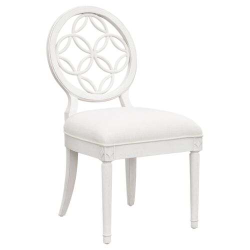 Melange Brynlee Fretwork Side Chair, White