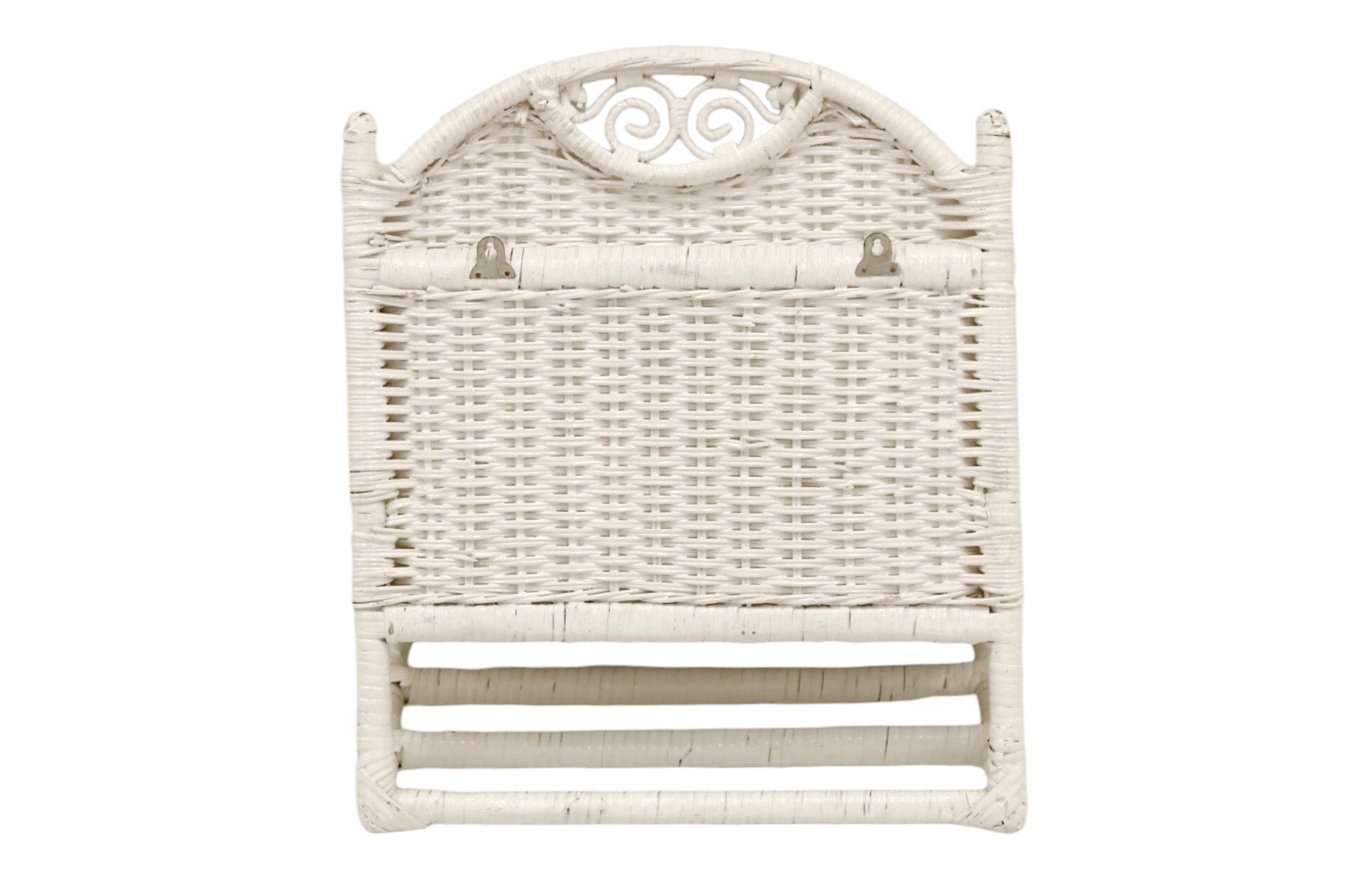 White Wicker Wall Shelf~P77687391