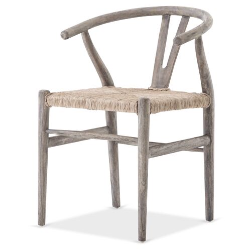 Paxton Teak Outdoor Dining Chair, Weathered Gray~P77567113
