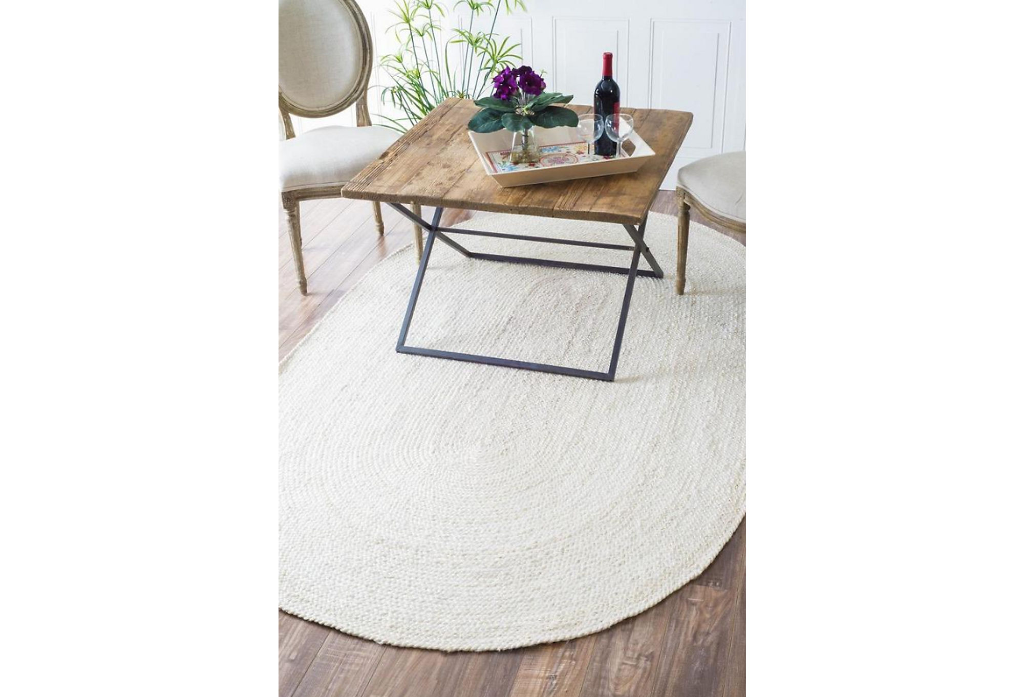 Oval Jute Rug 6'x9