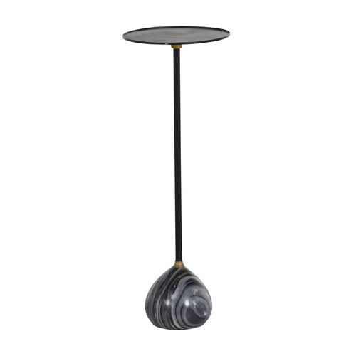 Nelle Iron/Marble Drink Table, Black