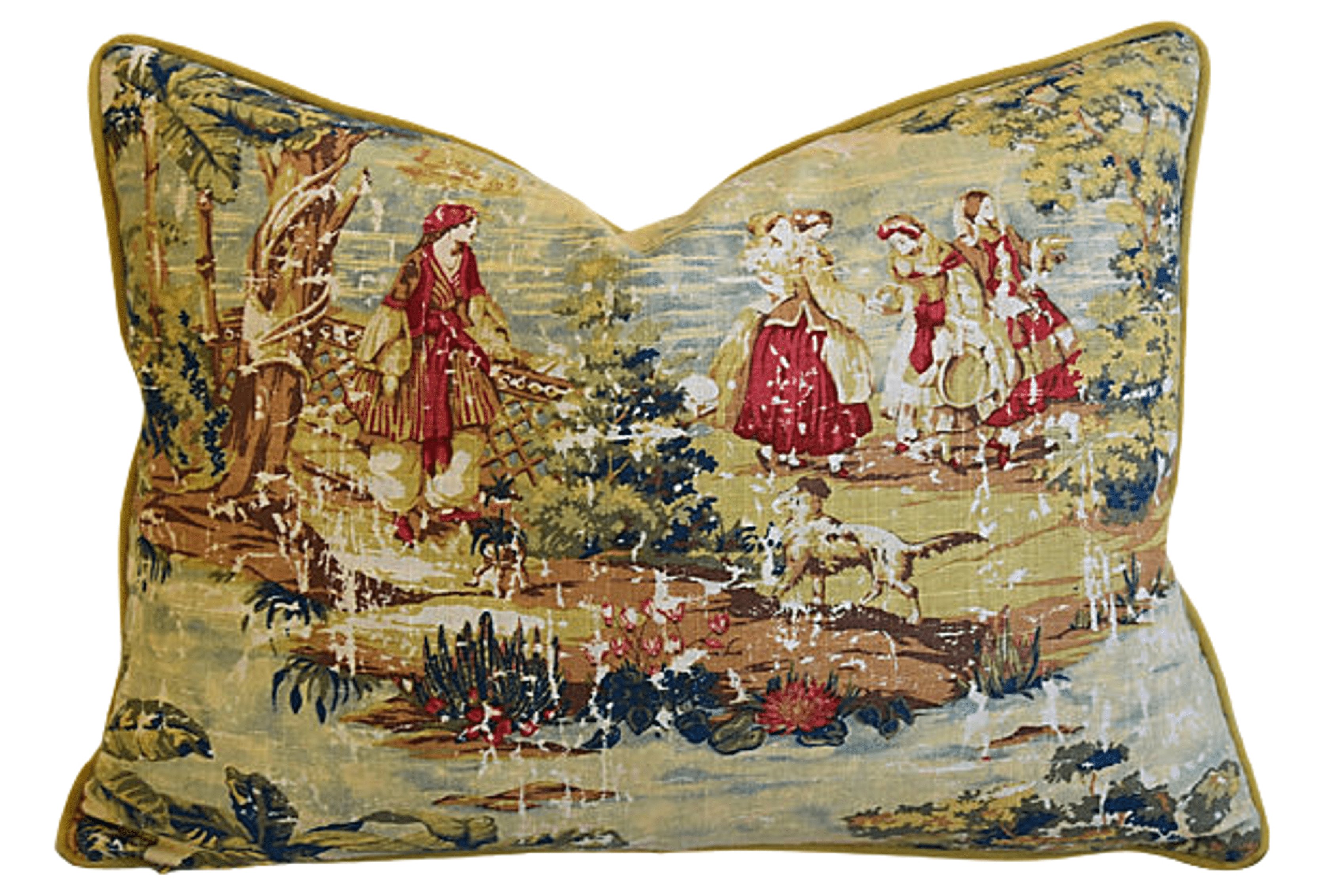 Romantic French Toile Linen Pillow~P77595940