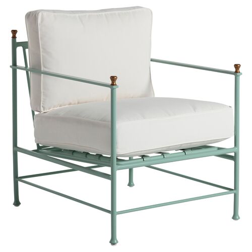 Frances Celadon Lounge Chair, White~P111116762