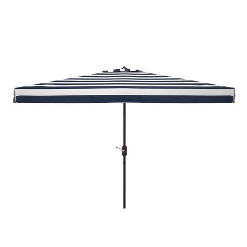 Rita Rectangle Outdoor Patio Umbrella, Black/White Stripe~P77647849